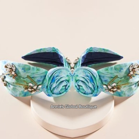 NWT, Anthropologie Shibori Rosette Embellished Headband